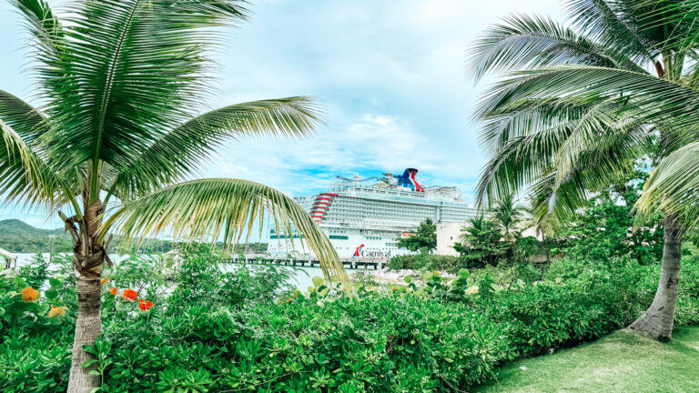 Carnival Celebration cruise ship docked in Amber Cove, Puerto Plata, Dominican Republic